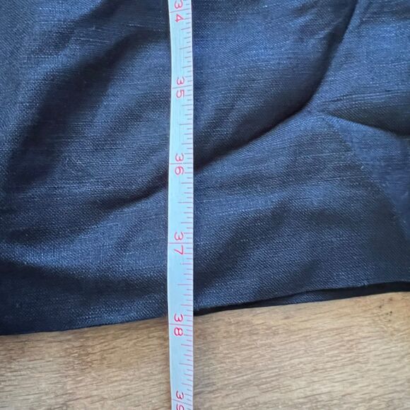 Tahari Dress Women's Size 2 Black Ruffle Front Sleeveless Linen Blend - Picture 5 of 6